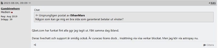 Qbet omdöme på Flashback