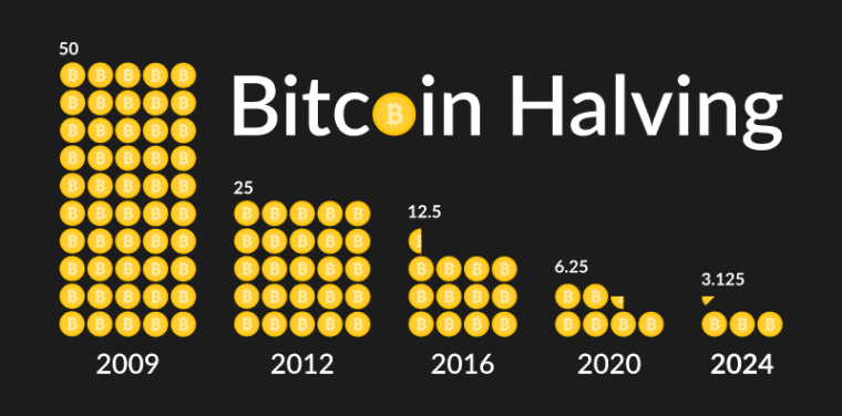 Zgodovina cen Bitcoin halving