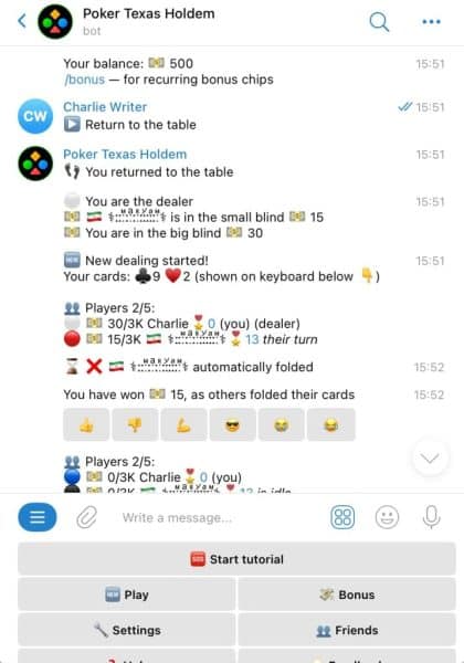 Poker Bot – Brezplačni poker na Telegram kanalu z več kot 670.000 igralci