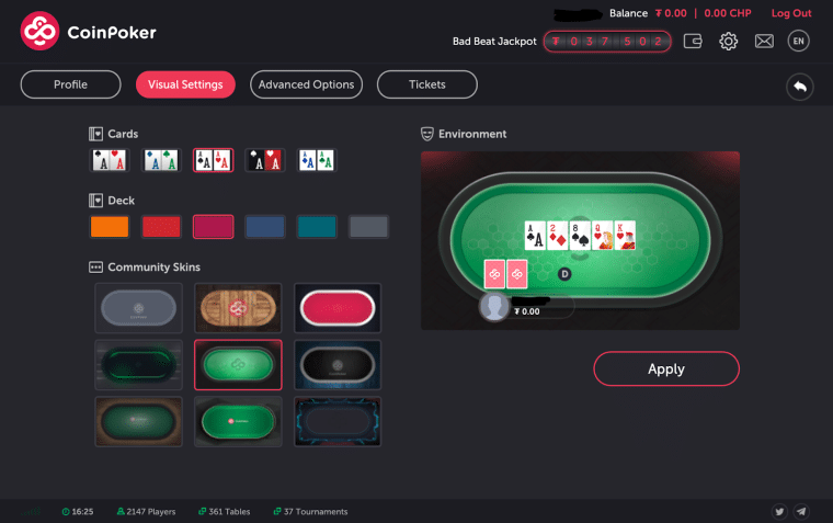 coinpoker ozadje