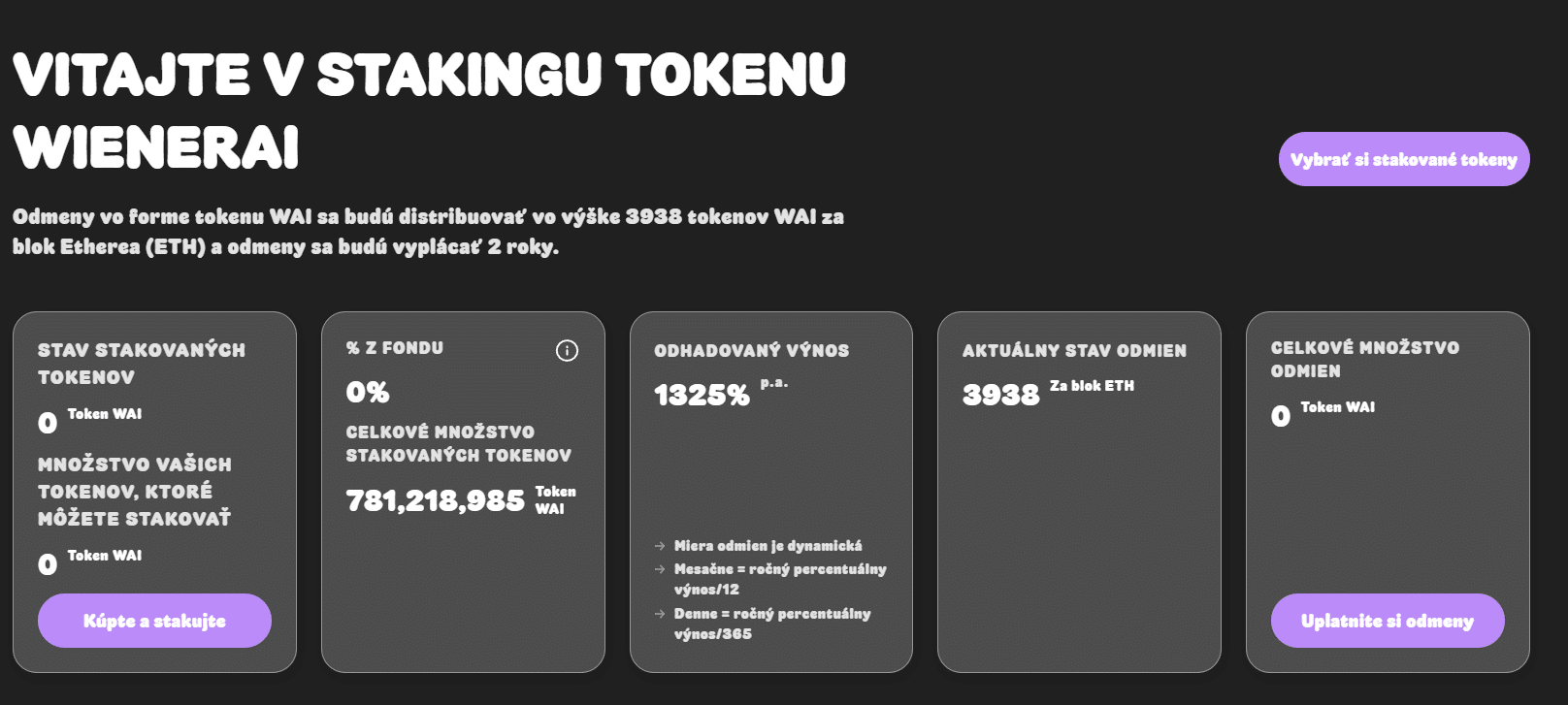 staking tokenu wienerai