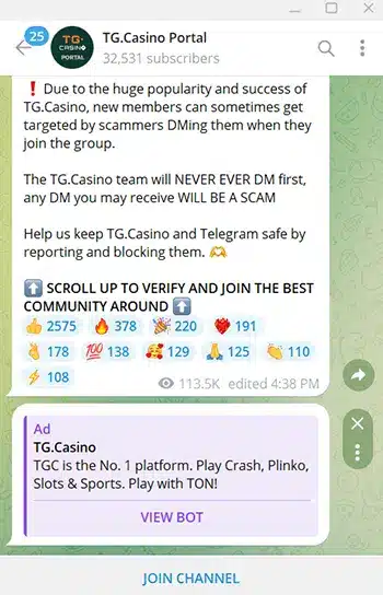 tg.casino telegram