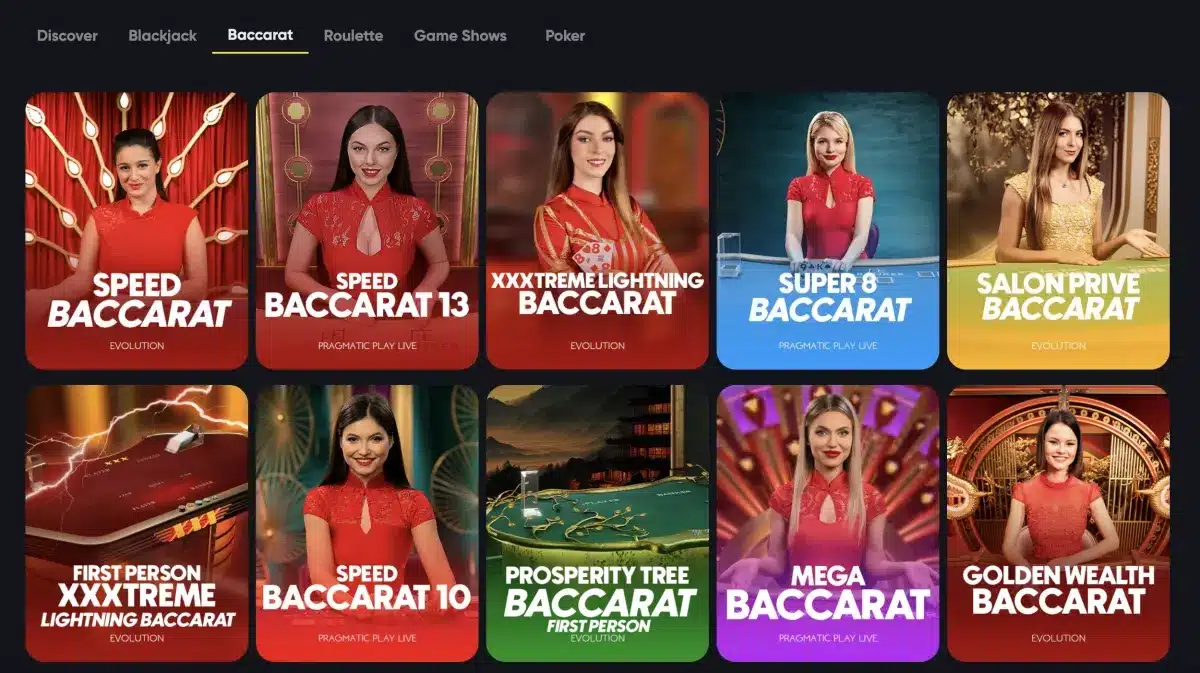 instant casino live baccarat