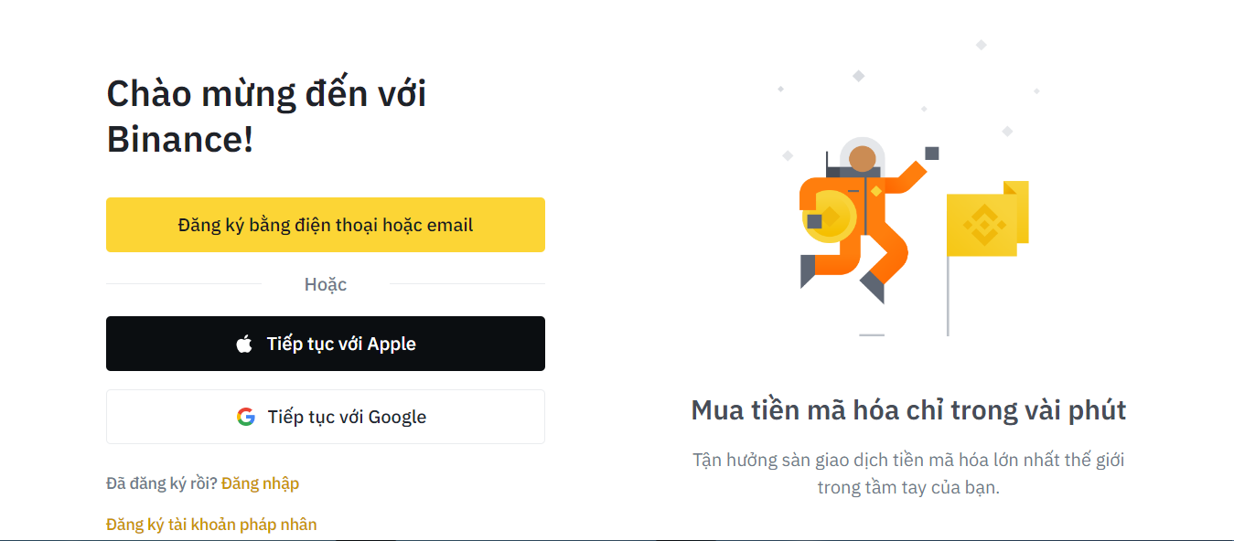 Đăng ký tài khoản Binance