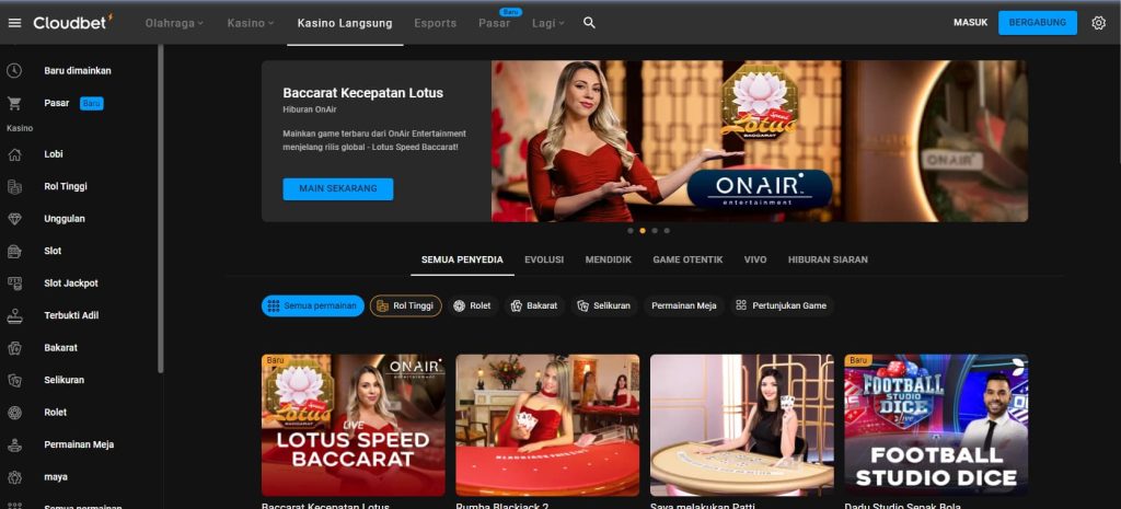 Cloudbet Bitcoin Live Sòng bạc