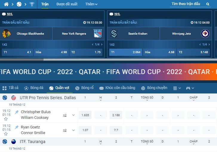 1xBet trang web cá cược quần vợt