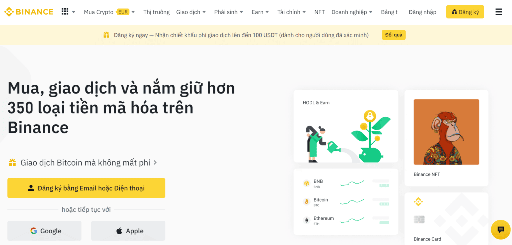 Binance – Đầu tư vào Bitcoin và hơn 60 loại tiền điện tử khác