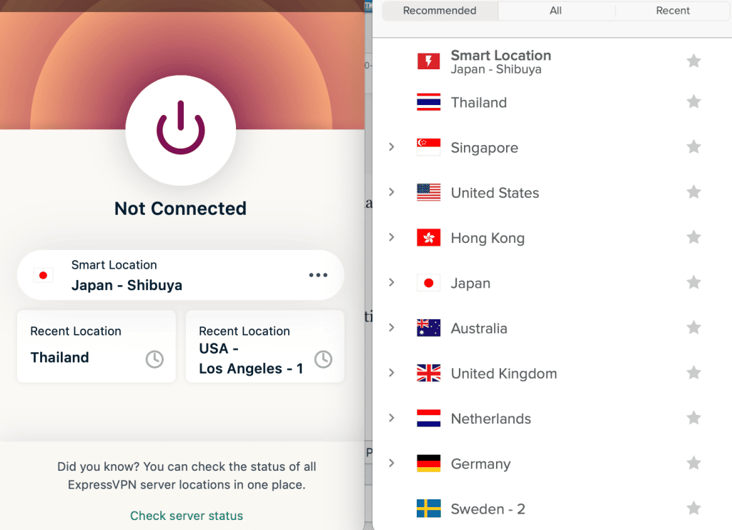 Đặt vị trí máy chủ VPN