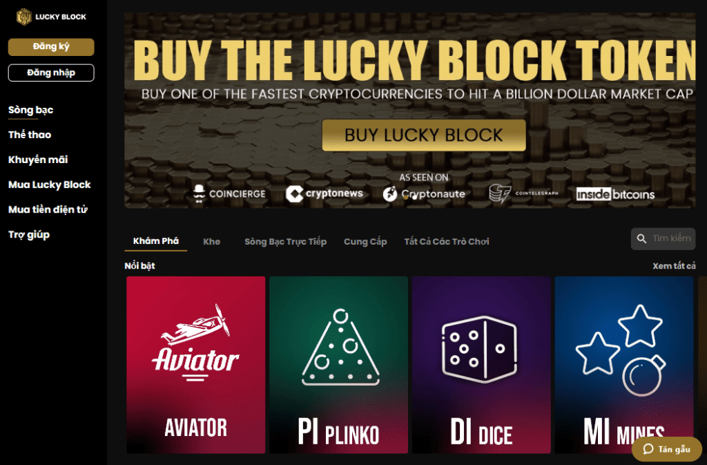 LuckyBlock đánh bài online ăn tiền thật