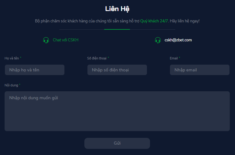 ZBet Hỗ trợ khách hàng
