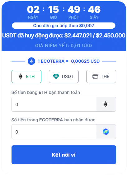 Nhận ETH hoặc USDT