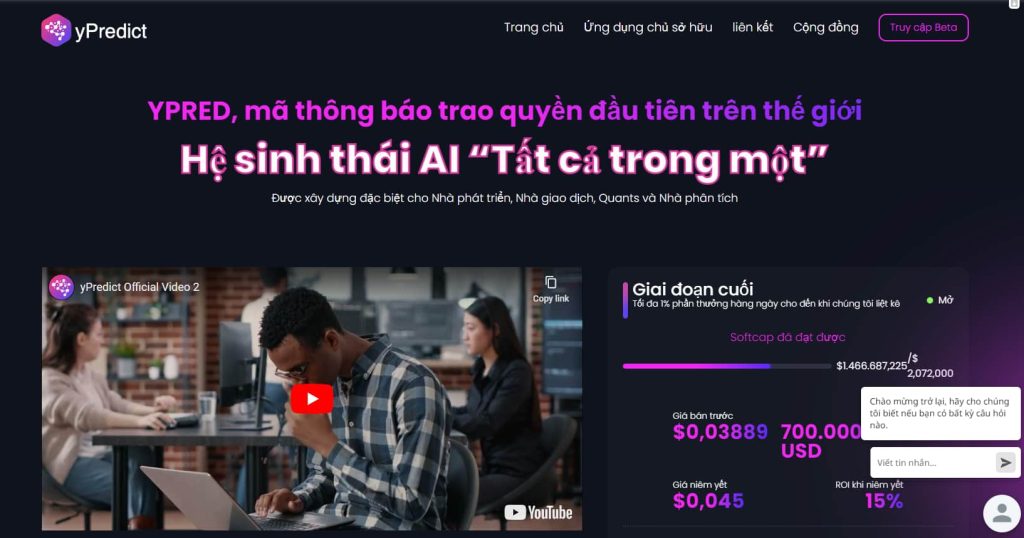 Lịch sử về giá của đồng tiền điện tử yPredict