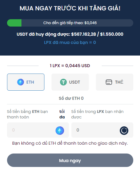 Mua token LPX