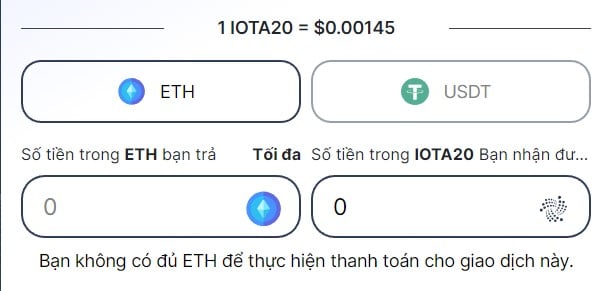 Nạp ETH hoặc USDT