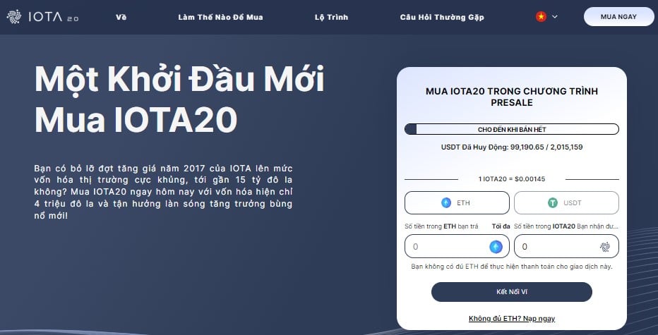 kết nối IOTA20 với ví tiền điện tử của bạn