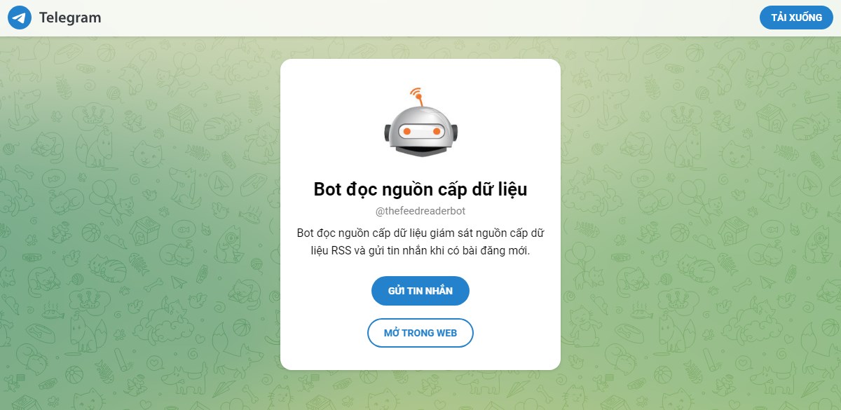 Feed Reader Bot– Nhận thông báo mỗi khi blog yêu thích của bạn có bài đăng mới