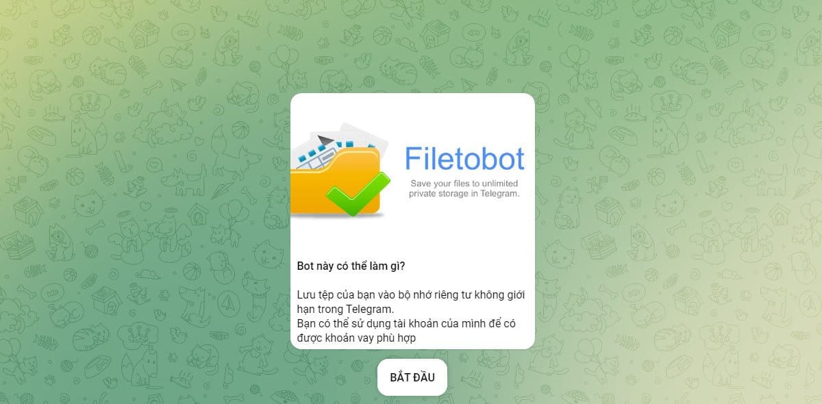 File to Bot – Lưu các File vào đám mây và chia sẻ chúng với bạn bè