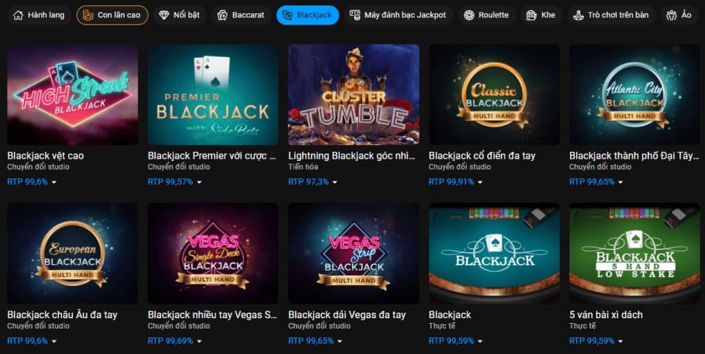 Nhiều trò chơi Blackjack