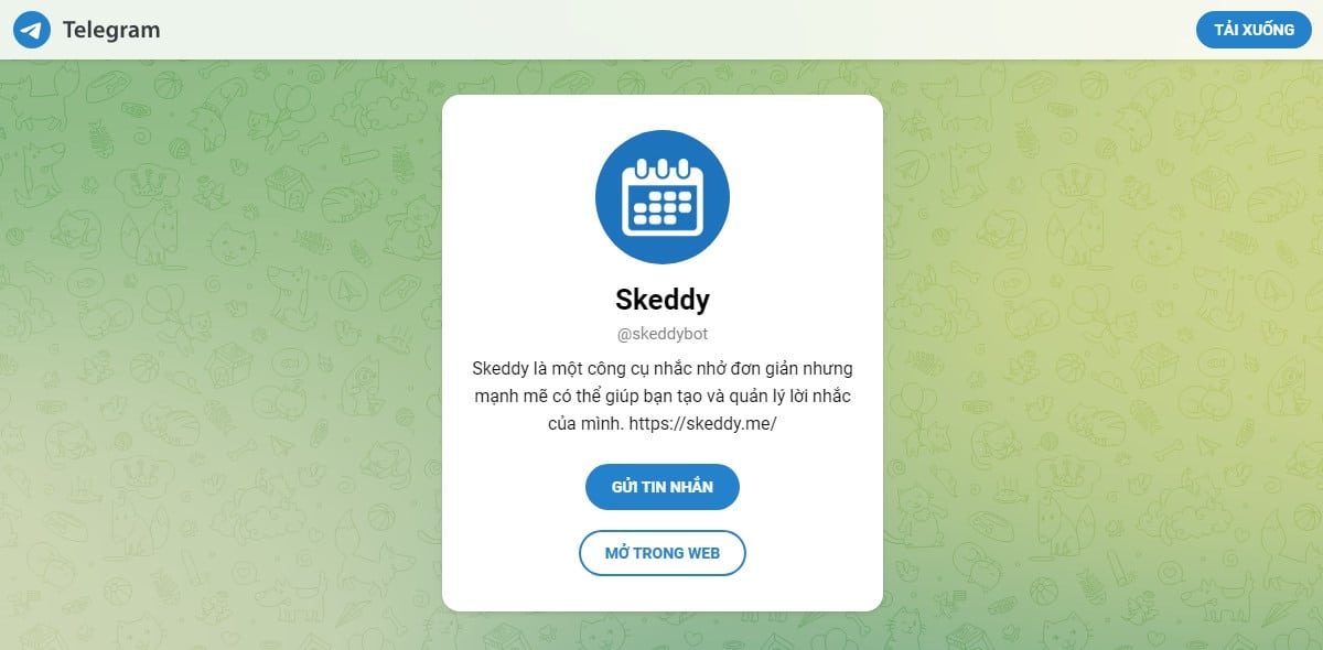 Skeddy – Telegram Bot nhắc nhở để người dùng không bao giờ quên điều gì cả