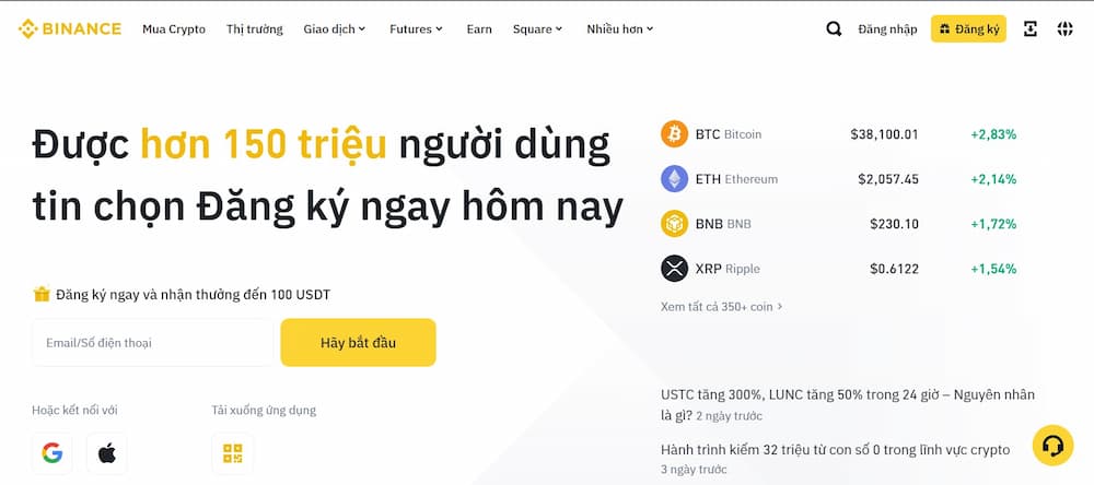 Mua bitcoin với binance