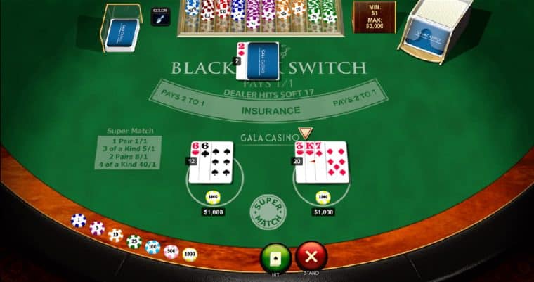 Blackjack Switch rất thú vị