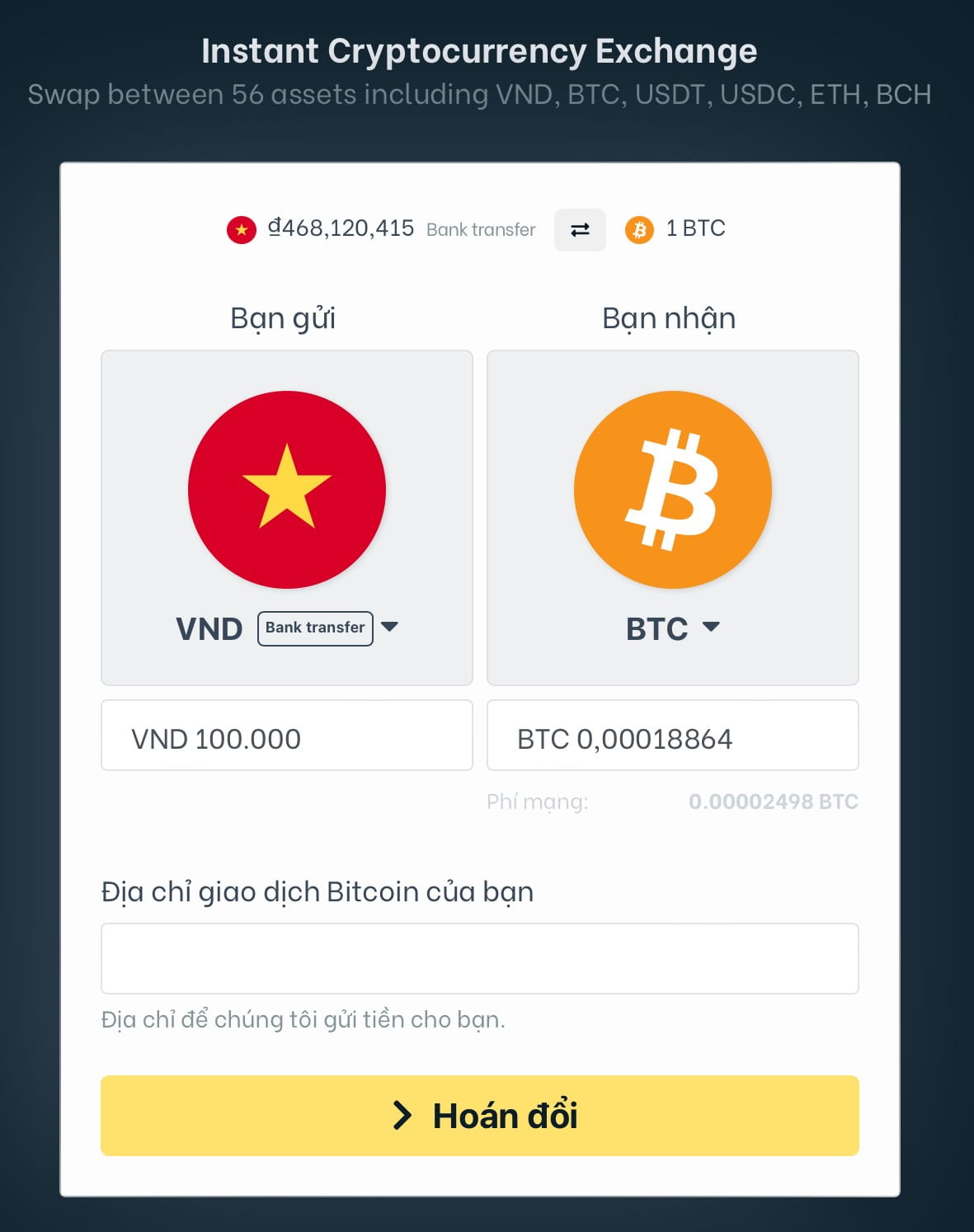 bitcoinvn giao dịch bitcoin, ether, tether cùng nhiều loại khác ở việt nam