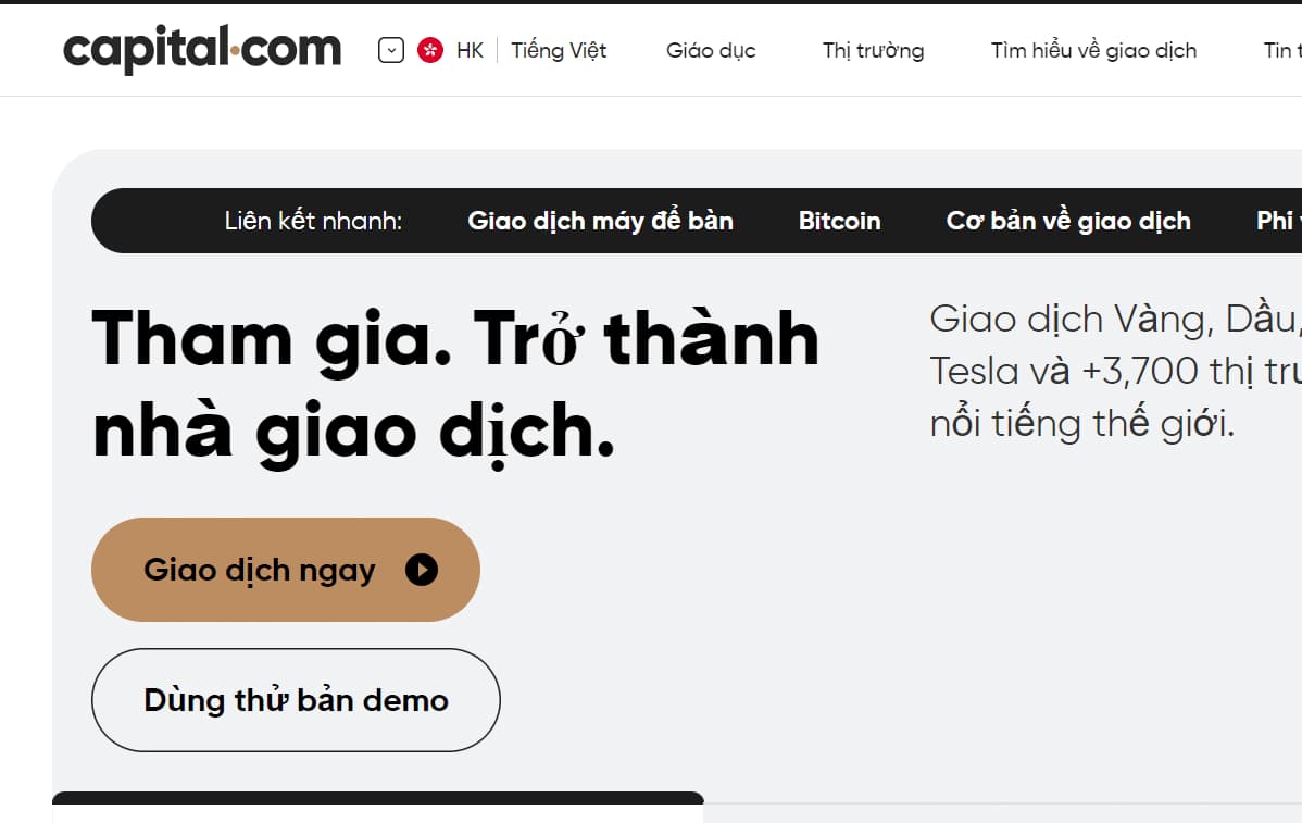 capital com trải nghiệm giao dịch trực tuyến hoàn toàn mới mẻ