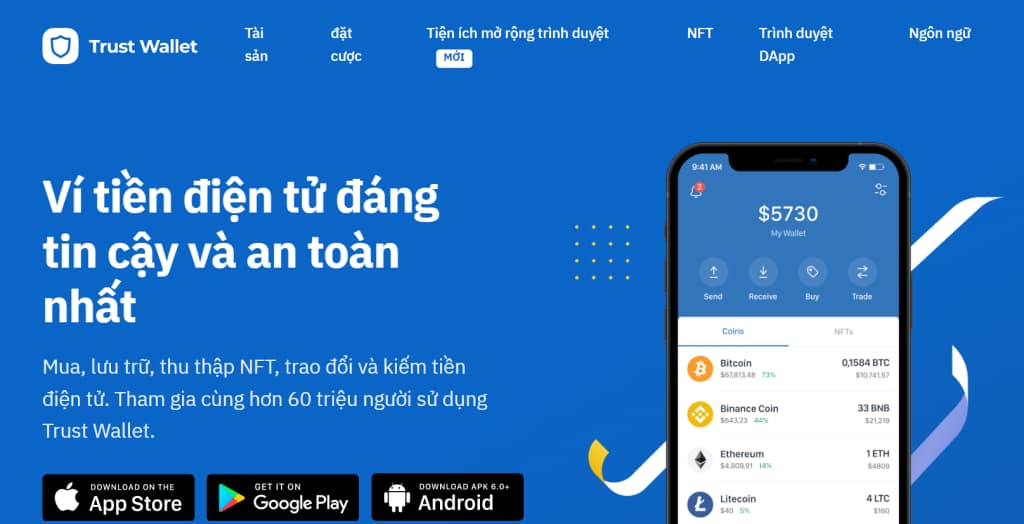 trust wallet tải xuống ví tiền điện tử