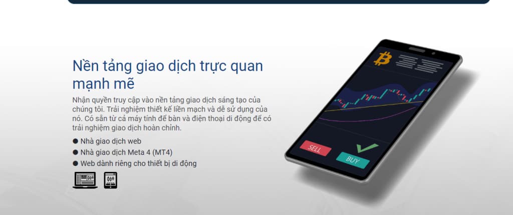 truy cập vào website của robot giao dịch