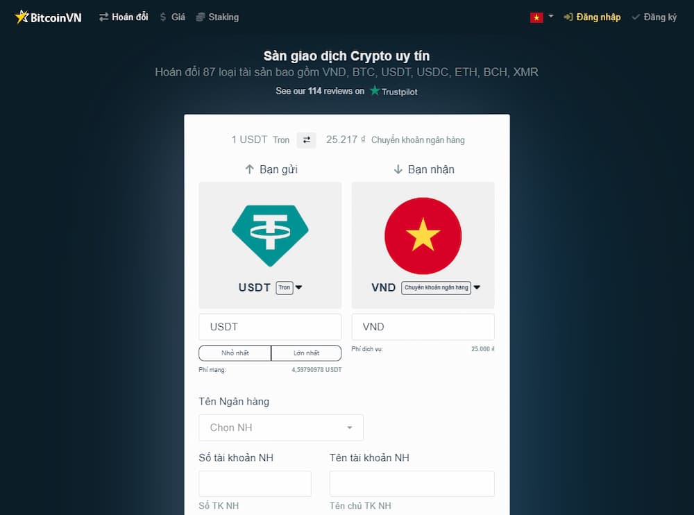 BitcoinVN – Giao dịch tài sản kỹ thuật số như Bitcoin, Ether, Tether cùng nhiều loại khác ở Việt Nam