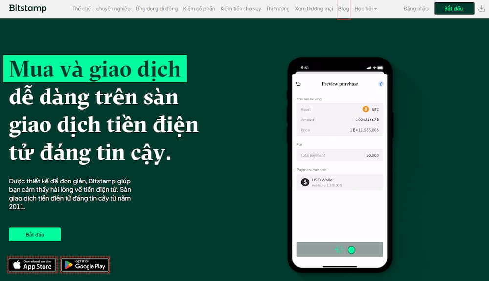 Bitstamp – Sàn giao dịch mua tiền ảo chi phí thấp với những công cụ giao dịch tuyệt vời