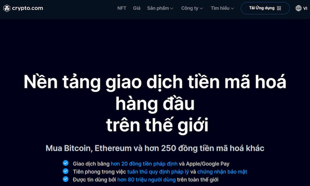 Crypto.com – Đầu tư tiền điện tử, mua tiền ảo dễ dàng với thẻ ghi nợ