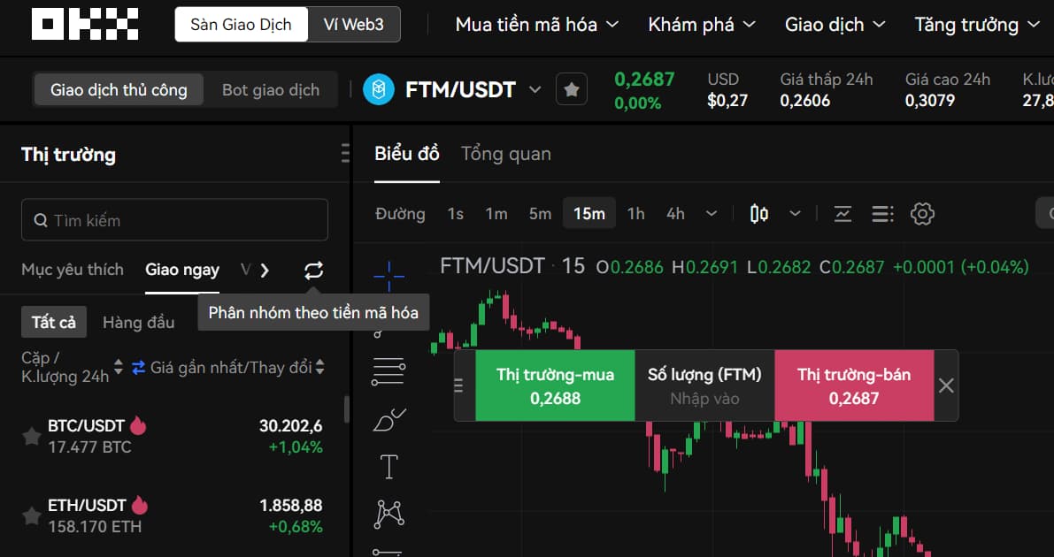 Tìm FTM coin