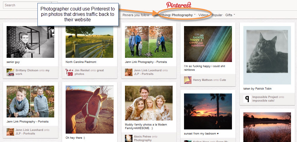 Pinterest for selling services