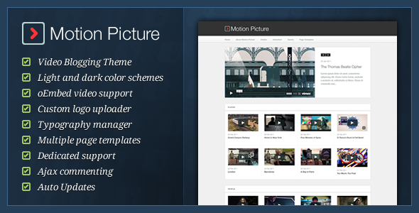 Motion Picture - WordPress Video Blogging Theme