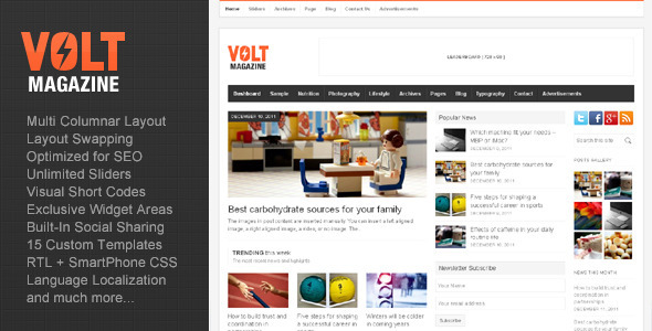 Volt - Magazine Editorial WordPress Theme