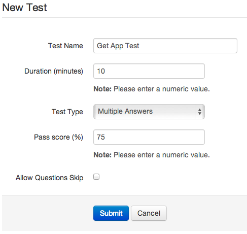 Creating new tests is simple.