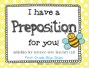 i love prepositions -- book cover for grammar activities