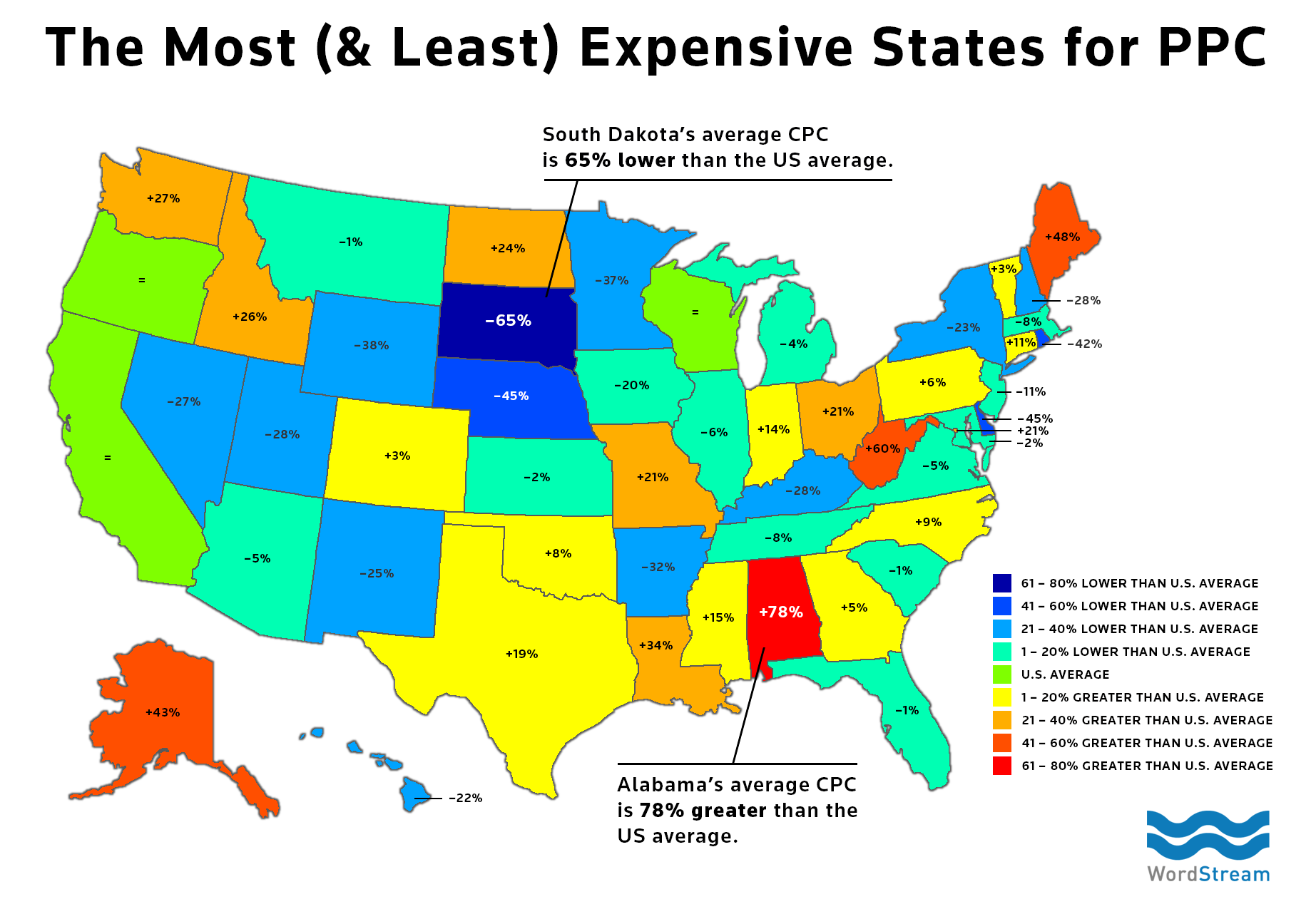 The Most (& Least) Expensive States for PPC New Data