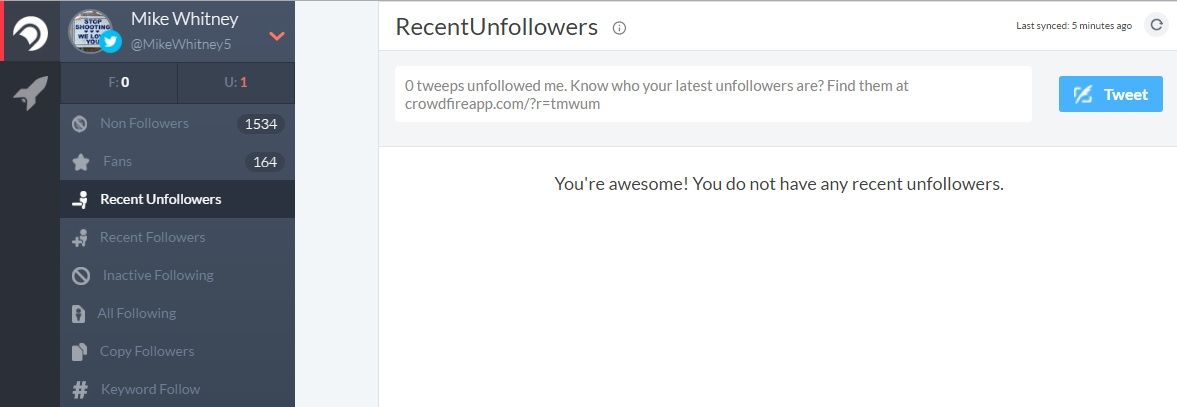 CrowdFire Unfollowers