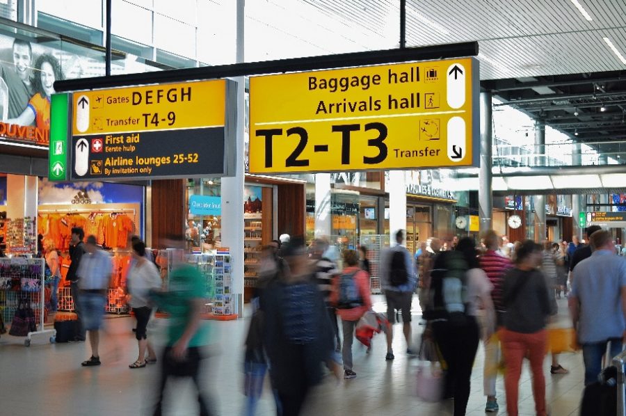 a busy airport