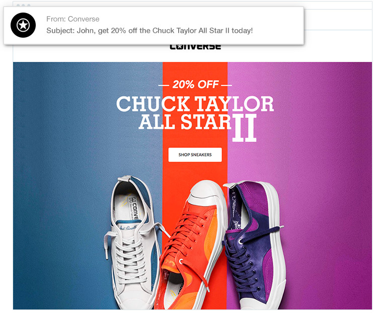 Converse Subject line personalization