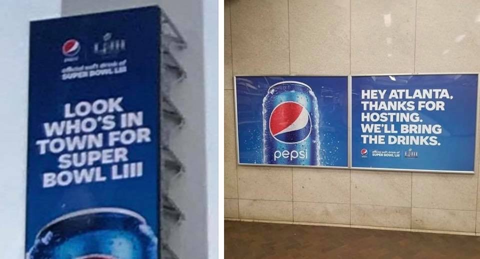 Super Bowl sponsor Pepsi is painting Coke's Atlanta blue