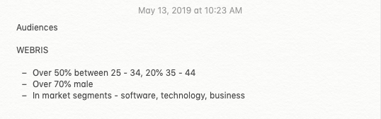 notes to build buyer personas