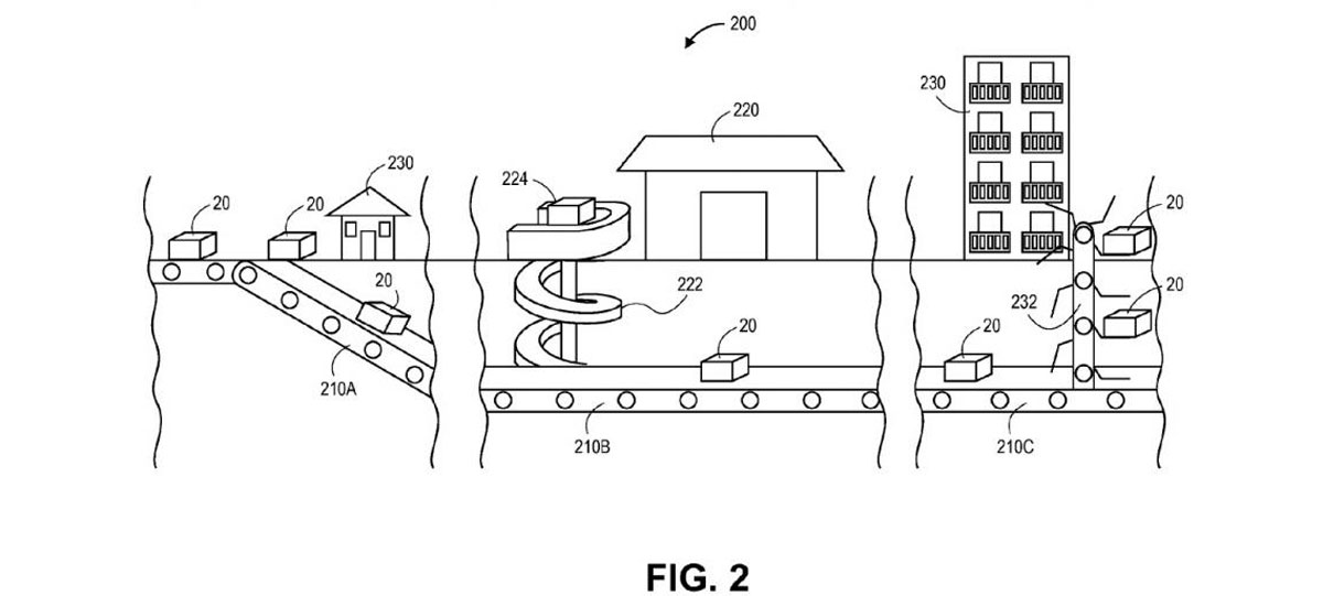 subterranean delivery network amazon patent