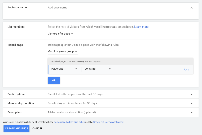 Define your audience in Google Analytics