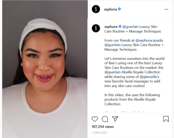 Sephora Instagram post