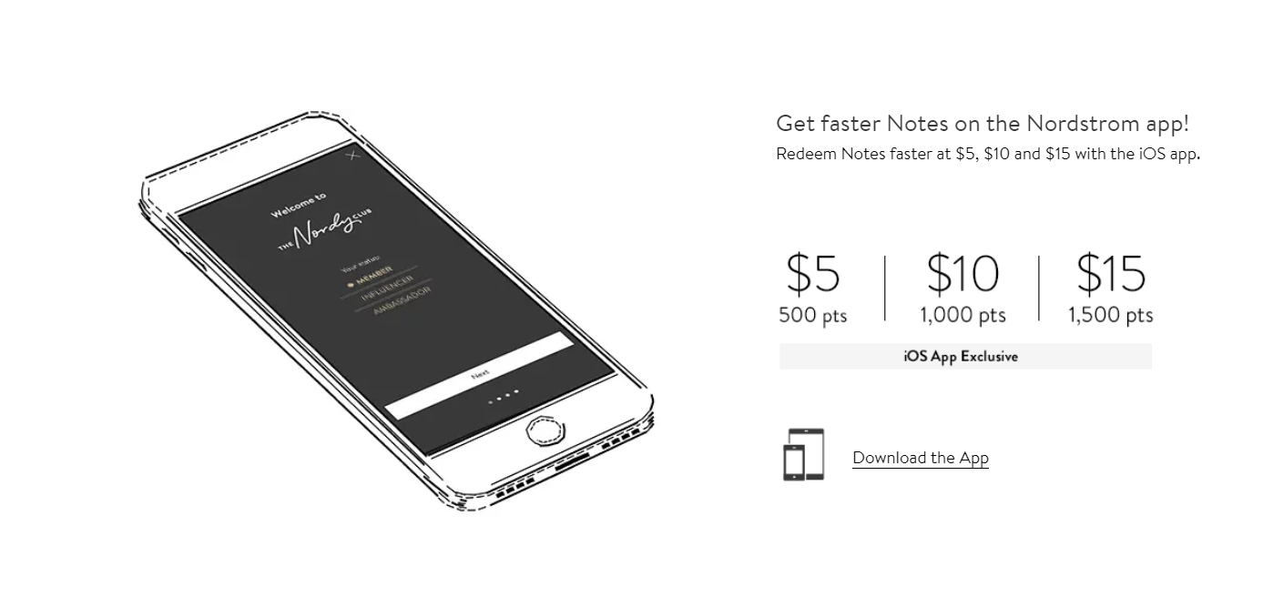 Nordy club showing how reward redemption works on mobile
