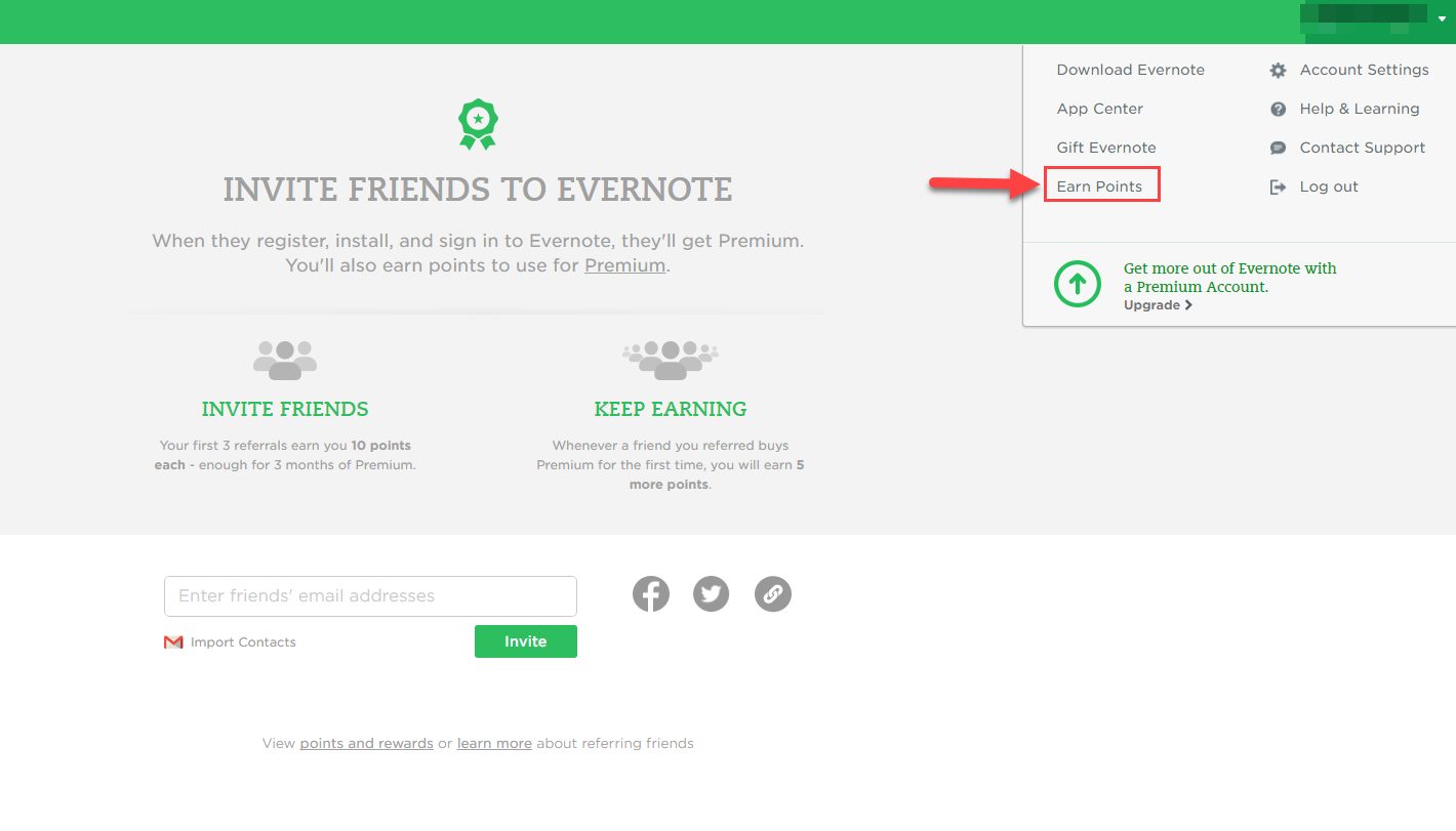 Evernote loyalty rewards