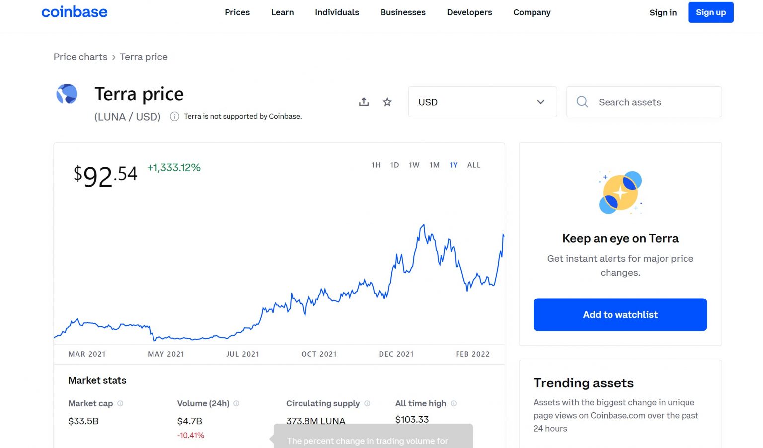 buy terra luna on coinbase